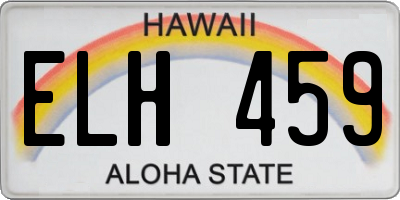 HI license plate ELH459