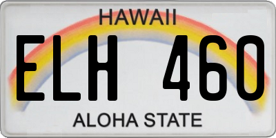 HI license plate ELH460