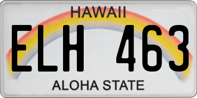 HI license plate ELH463