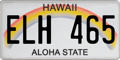 HI license plate ELH465