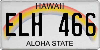 HI license plate ELH466