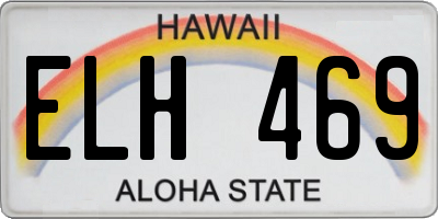 HI license plate ELH469