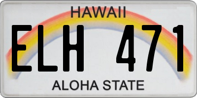 HI license plate ELH471