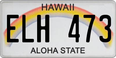 HI license plate ELH473