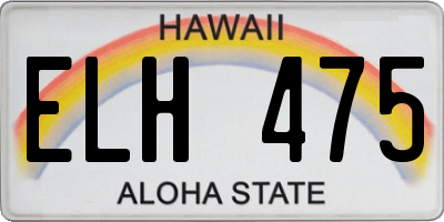 HI license plate ELH475