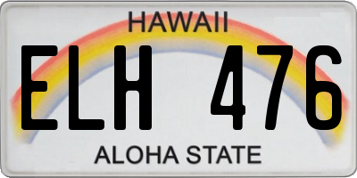 HI license plate ELH476