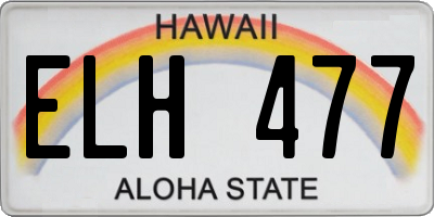 HI license plate ELH477