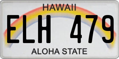 HI license plate ELH479
