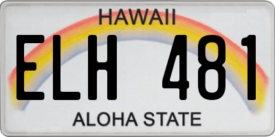 HI license plate ELH481