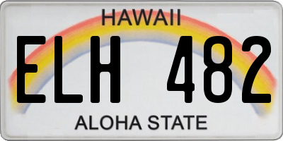 HI license plate ELH482