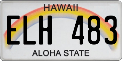 HI license plate ELH483