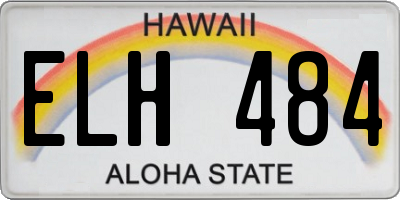 HI license plate ELH484