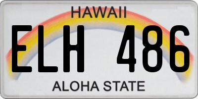 HI license plate ELH486