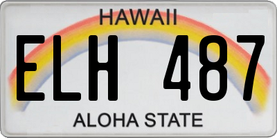 HI license plate ELH487