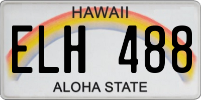 HI license plate ELH488