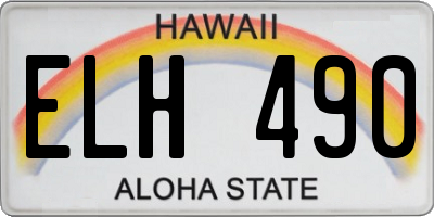 HI license plate ELH490