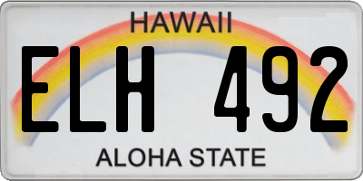 HI license plate ELH492