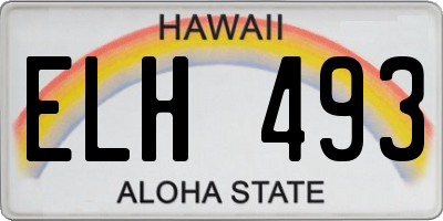 HI license plate ELH493