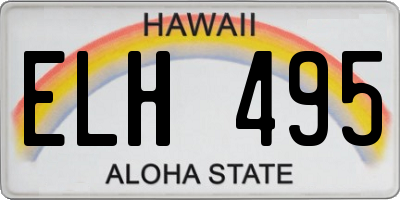 HI license plate ELH495