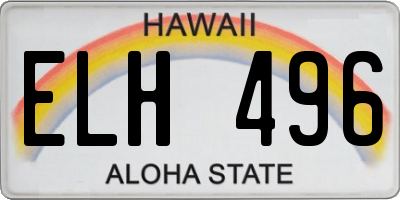 HI license plate ELH496