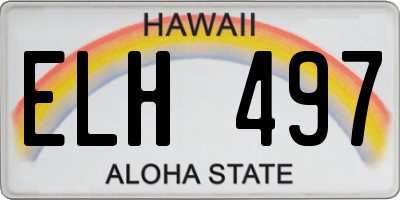 HI license plate ELH497