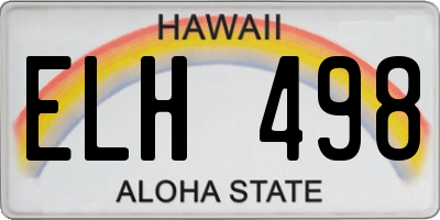 HI license plate ELH498