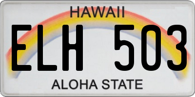HI license plate ELH503