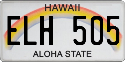 HI license plate ELH505