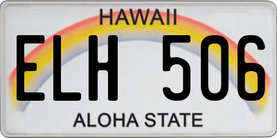 HI license plate ELH506