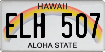 HI license plate ELH507