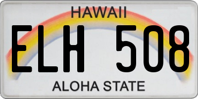 HI license plate ELH508