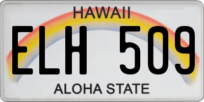 HI license plate ELH509