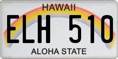 HI license plate ELH510