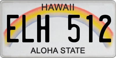 HI license plate ELH512