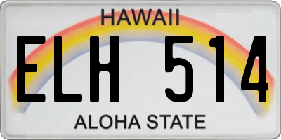 HI license plate ELH514