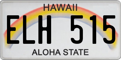 HI license plate ELH515