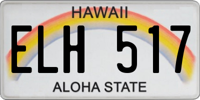 HI license plate ELH517