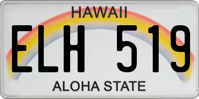 HI license plate ELH519