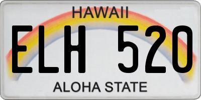 HI license plate ELH520