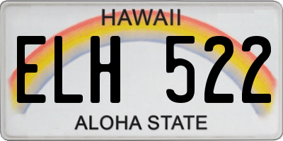 HI license plate ELH522