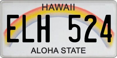 HI license plate ELH524