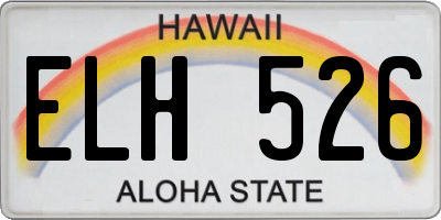 HI license plate ELH526