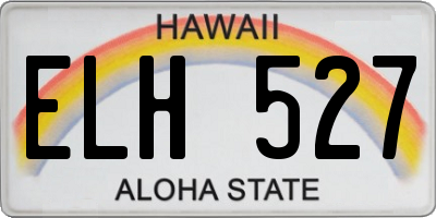 HI license plate ELH527