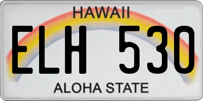 HI license plate ELH530