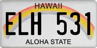 HI license plate ELH531
