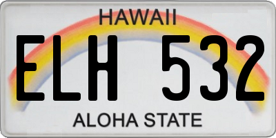 HI license plate ELH532