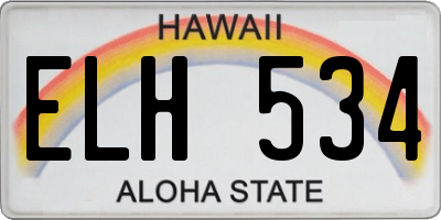 HI license plate ELH534