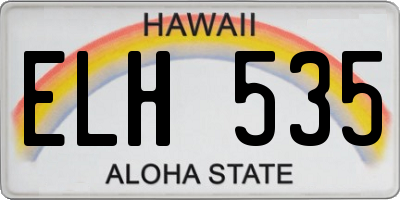 HI license plate ELH535