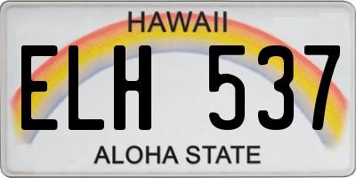 HI license plate ELH537