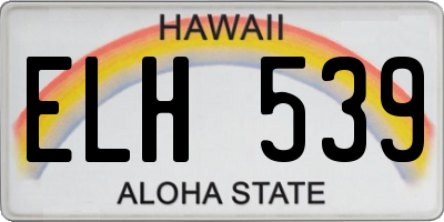 HI license plate ELH539